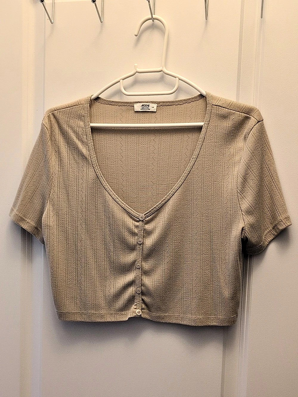 Ardene Brown Short Sleeve Top Size Large Like New
